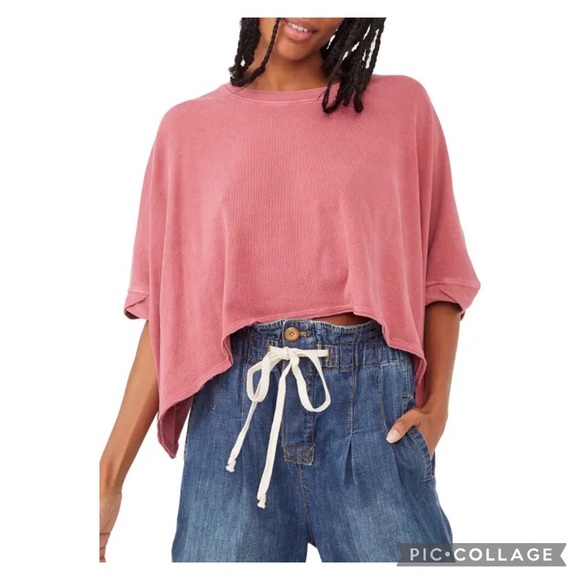 Free People Tops - Free People Crop Top Short Sleeve Tee in Rose NEW